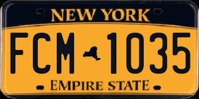 NY license plate FCM1035