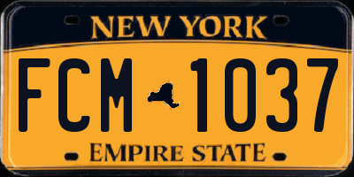 NY license plate FCM1037