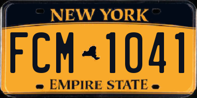 NY license plate FCM1041