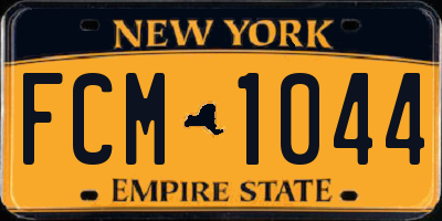 NY license plate FCM1044