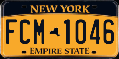 NY license plate FCM1046