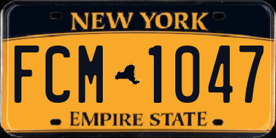 NY license plate FCM1047