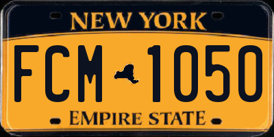 NY license plate FCM1050