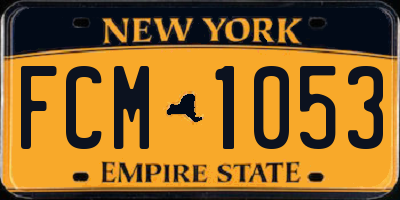 NY license plate FCM1053