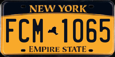 NY license plate FCM1065
