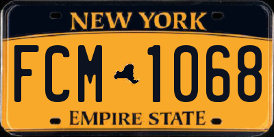 NY license plate FCM1068