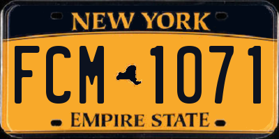 NY license plate FCM1071