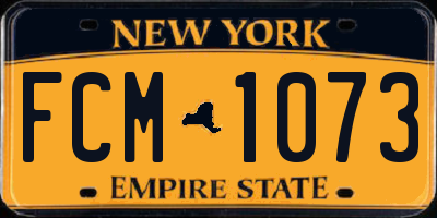 NY license plate FCM1073