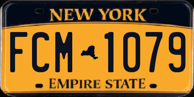NY license plate FCM1079