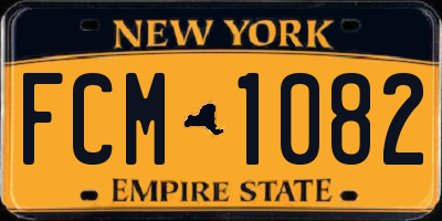NY license plate FCM1082