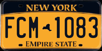 NY license plate FCM1083
