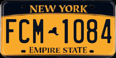 NY license plate FCM1084