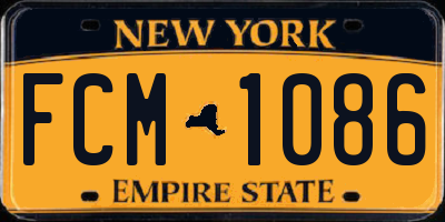 NY license plate FCM1086