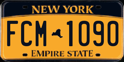 NY license plate FCM1090