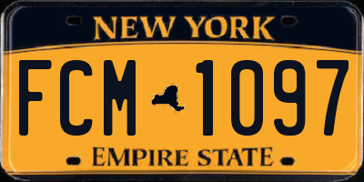 NY license plate FCM1097