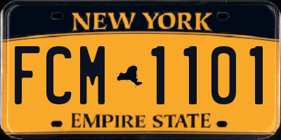 NY license plate FCM1101