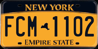 NY license plate FCM1102