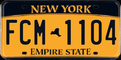 NY license plate FCM1104