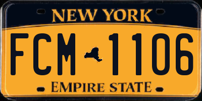 NY license plate FCM1106