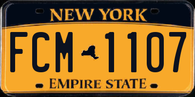 NY license plate FCM1107