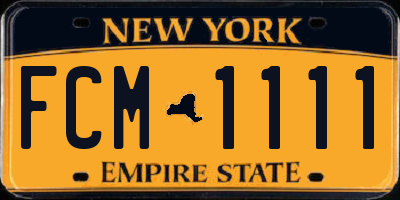 NY license plate FCM1111
