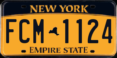 NY license plate FCM1124