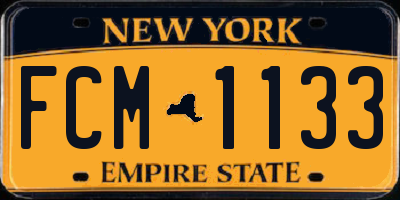 NY license plate FCM1133