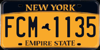 NY license plate FCM1135