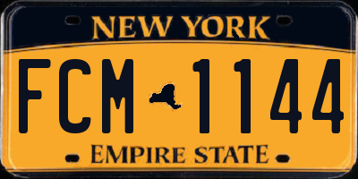 NY license plate FCM1144