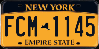 NY license plate FCM1145