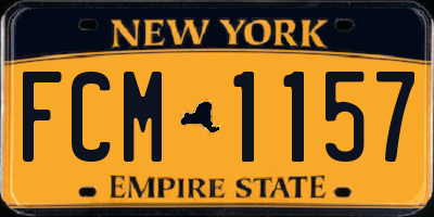 NY license plate FCM1157