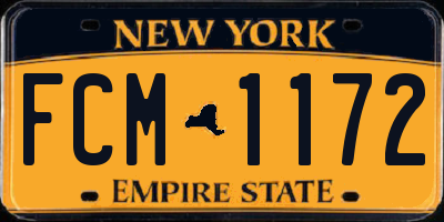 NY license plate FCM1172