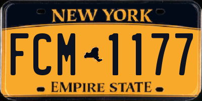 NY license plate FCM1177