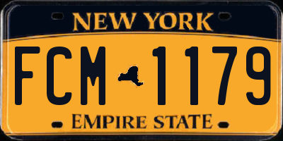 NY license plate FCM1179