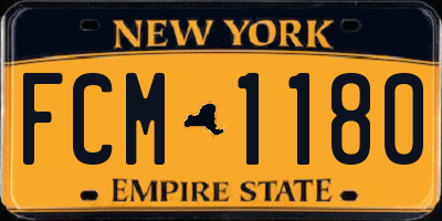 NY license plate FCM1180