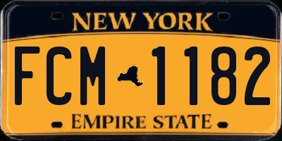 NY license plate FCM1182