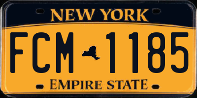 NY license plate FCM1185