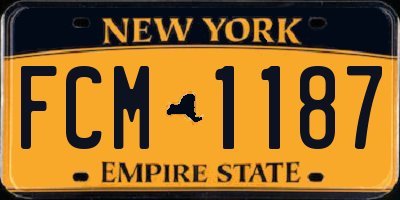 NY license plate FCM1187