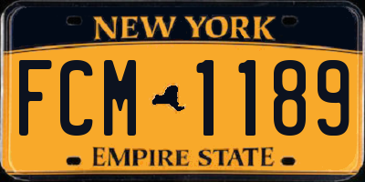 NY license plate FCM1189