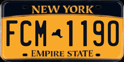 NY license plate FCM1190