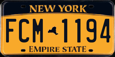 NY license plate FCM1194