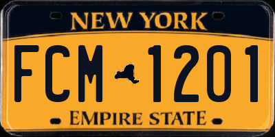 NY license plate FCM1201