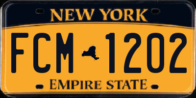 NY license plate FCM1202