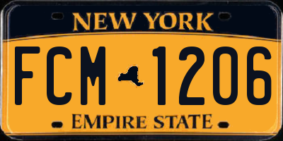 NY license plate FCM1206