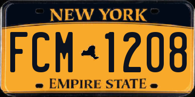 NY license plate FCM1208