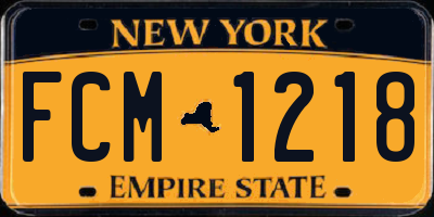 NY license plate FCM1218