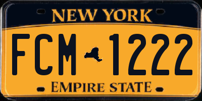 NY license plate FCM1222