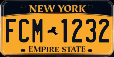 NY license plate FCM1232