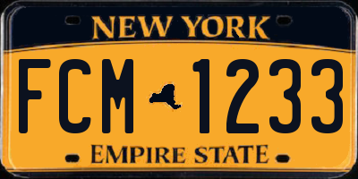 NY license plate FCM1233