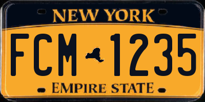 NY license plate FCM1235